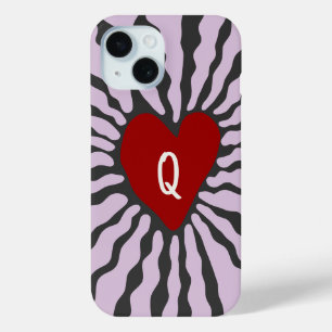 Schattige hart gepersonaliseerde letter Valentijns iPhone 15 Case