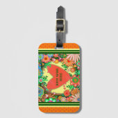 Schattige Hart Gepersonaliseerde Naam Inspirivity  Bagagelabel (Voorkant (verticaal))