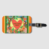 Schattige Hart Gepersonaliseerde Naam Inspirivity  Bagagelabel (Voorkant (horizontaal))