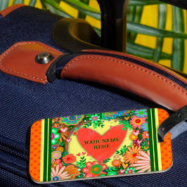 Schattige Hart Gepersonaliseerde Naam Inspirivity  Bagagelabel