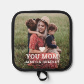 Schattige HART HOU VAN JE Mam Foto Moederdag Pannenlap (Voorkant)