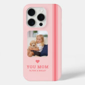 Schattige hart hou van je mam roze strepen Case-Mate iPhone case (Achterkant)