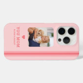 Schattige hart hou van je mam roze strepen Case-Mate iPhone case (Achterkant (horizontaal))