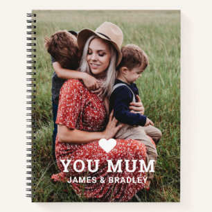 Schattige hart hou van je mama Moederdag foto Notitieboek