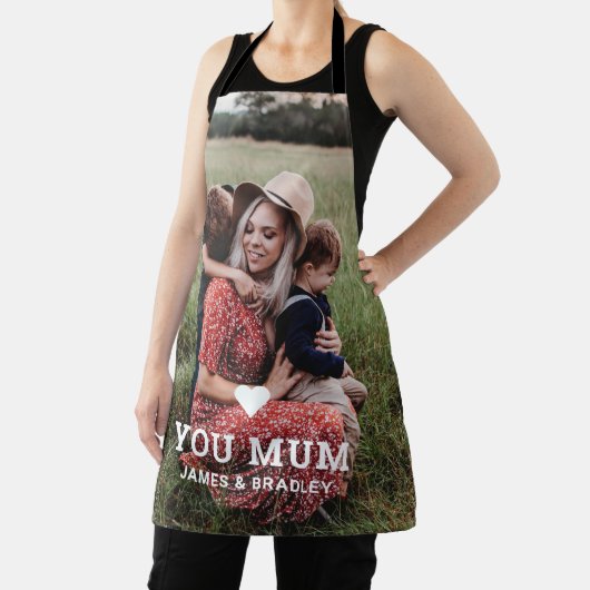 Schattige hart hou van je mama Moederdag foto Schort (Insitu)