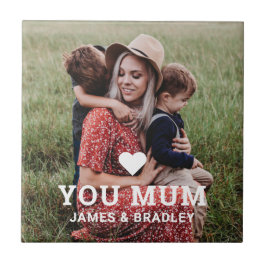 Schattige hart hou van je mama Moederdag foto Tegeltje