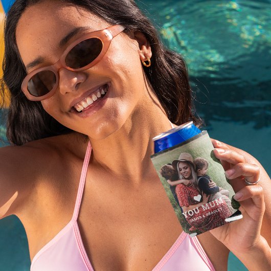 Schattige HART HOUDT VAN JE MAM Moederdag Foto Blikjeskoeler