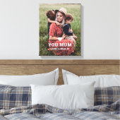 Schattige HART HOUDT VAN JE MAM Moederdag Foto Canvas Afdruk (Insitu (Slaapkamer))