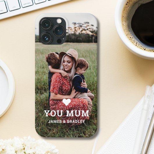 Schattige HART HOUDT VAN JE MAM Moederdag Foto Case-Mate iPhone Case