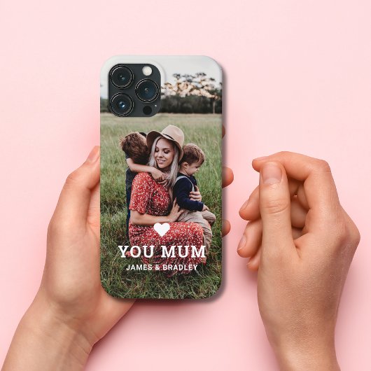 Schattige HART HOUDT VAN JE MAM Moederdag Foto Case-Mate iPhone Case