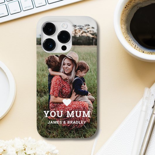 Schattige HART HOUDT VAN JE MAM Moederdag Foto Case-Mate iPhone Case