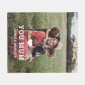 Schattige HART HOUDT VAN JE MAM Moederdag Foto Fleece Deken (Voorkant (Horizontaal))