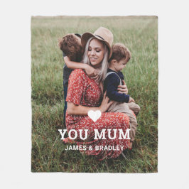 Schattige HART HOUDT VAN JE MAM Moederdag Foto Fleece Deken