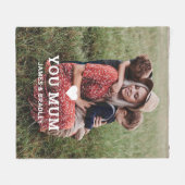 Schattige HART HOUDT VAN JE MAM Moederdag Foto Fleece Deken (Voorkant (Horizontaal))