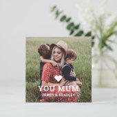 Schattige HART HOUDT VAN JE MAM Moederdag Foto Kaart (Staand voorkant)