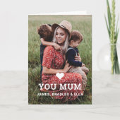 Schattige HART HOUDT VAN JE MAM Moederdag Foto Kaart (Voorkant)