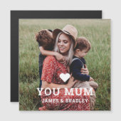 Schattige HART HOUDT VAN JE MAM Moederdag Foto Magnetische Uitnodiging (Voorkant / Achterkant)