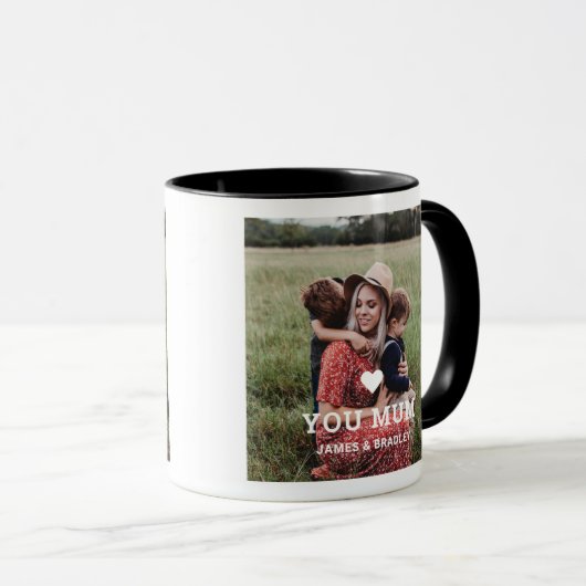 Schattige HART HOUDT VAN JE MAM Moederdag Foto Mok (Voorkant rechts)