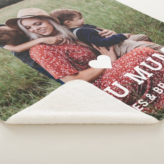 Schattige HART HOUDT VAN JE MAM Moederdag Foto Sherpa Deken (3/4)