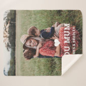 Schattige HART HOUDT VAN JE MAM Moederdag Foto Sherpa Deken (Voorkant (horizontaal))