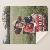 Schattige HART HOUDT VAN JE MAM Moederdag Foto Sherpa Deken (Voorkant (horizontaal))