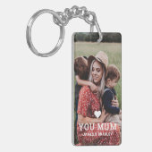 Schattige HART HOUDT VAN JE MAM Moederdag Foto Sleutelhanger (Voorkant Links)