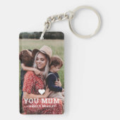 Schattige HART HOUDT VAN JE MAM Moederdag Foto Sleutelhanger (achterkant)