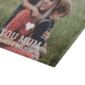 Schattige HART HOUDT VAN JE MAM Moederdag Foto Snijplank (Hoek)