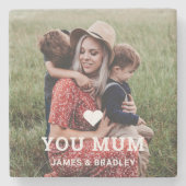 Schattige HART HOUDT VAN JE MAM Moederdag Foto Stenen Onderzetter (Voorkant)