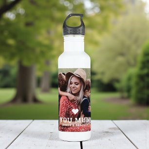 Schattige HART HOUDT VAN JE MAM Moederdag Foto Waterfles