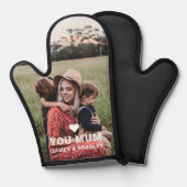 Schattige HART HOUDT VAN JE Mama Foto Moederdag Ovenwant (Voorkant / Achterkant)