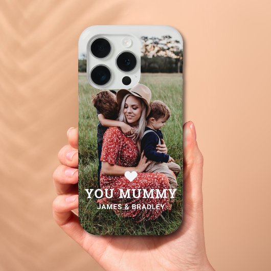 Schattige HART HOUDT VAN JE MUMMY Moederdag Foto Case-Mate iPhone Case
