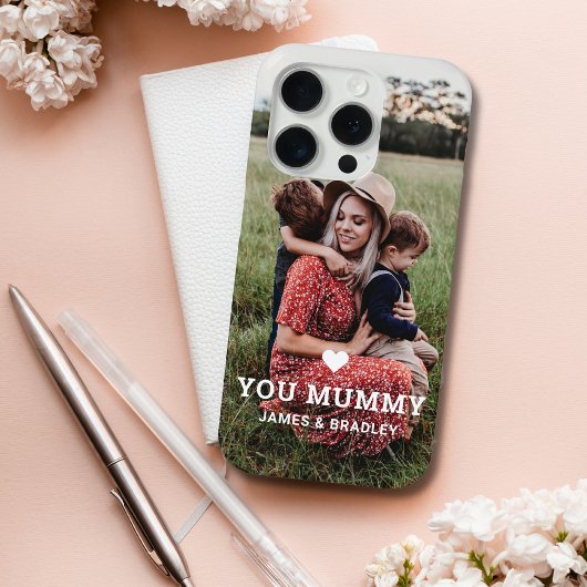 Schattige HART HOUDT VAN JE MUMMY Moederdag Foto Case-Mate iPhone Case
