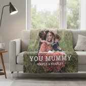 Schattige HART HOUDT VAN JE MUMMY Moederdag Foto Fleece Deken