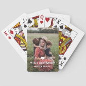 Schattige HART HOUDT VAN JE MUMMY Moederdag Foto Pokerkaarten (Achterkant)