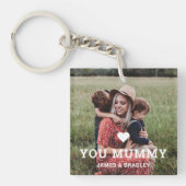 Schattige HART HOUDT VAN JE MUMMY Moederdag Foto Sleutelhanger (Voorkant)