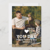 Schattige HART HOUDT VAN JE VADER Foto Vaderdag Feestdagenkaart (Voorkant)