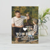 Schattige HART HOUDT VAN JE VADER Foto Vaderdag Feestdagenkaart (Staand voorkant)