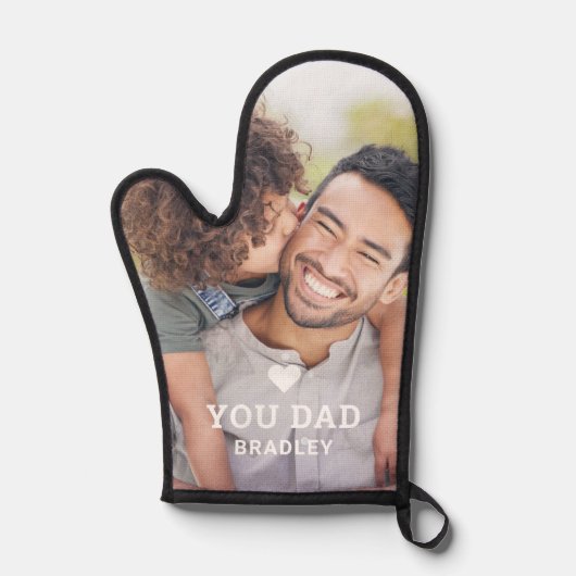 Schattige HART HOUDT VAN JE VADER Foto Vaderdag Ovenwant (Voorkant)