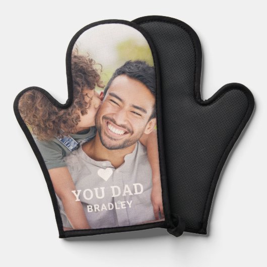 Schattige HART HOUDT VAN JE VADER Foto Vaderdag Ovenwant (Voorkant / Achterkant)