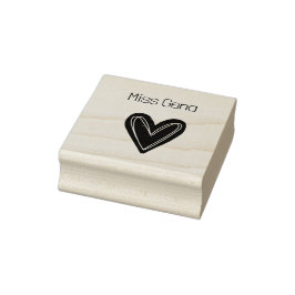 Schattige Hart Hout Kunststempel Rubberstempel