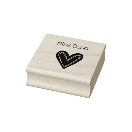 Schattige Hart Hout Kunststempel Rubberstempel (Stempel)