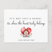 Schattige Hart Huis Vastgoed Marketing Briefkaart (Voorkant)