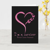 Schattige Hart Ik ben een overlevende van borstkan Kaart (Gele Bloem)