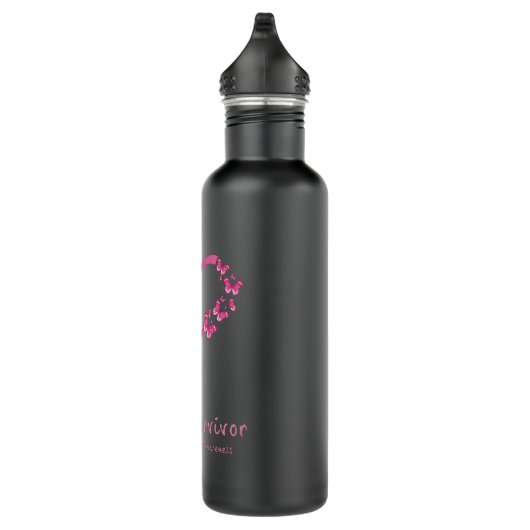 Schattige Hart Ik ben een overlevende van borstkan Waterfles (Rechts)