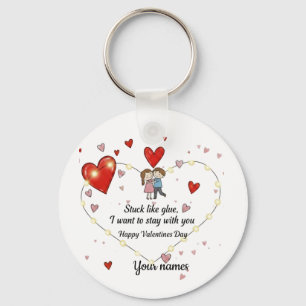 Schattige hart illustratie sleutelhanger