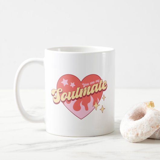 Schattige hart Je bent mijn soulmate koffie Mok (Met donut)