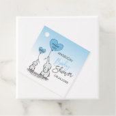 Schattige Hart JONGEN Blauw Olifant Mama & Baby sh Bedankjes Labels (In situ)