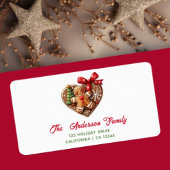 Schattige Hart Kerst Gingerbread Man Biscuit Etiket