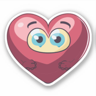 Schattige Hart Kinder Cartoon Karakter Sticker